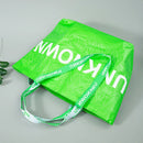 5pcs Hand Woven Green Handbags Waterproof Eco-Friendly Shopping Tote Bags
