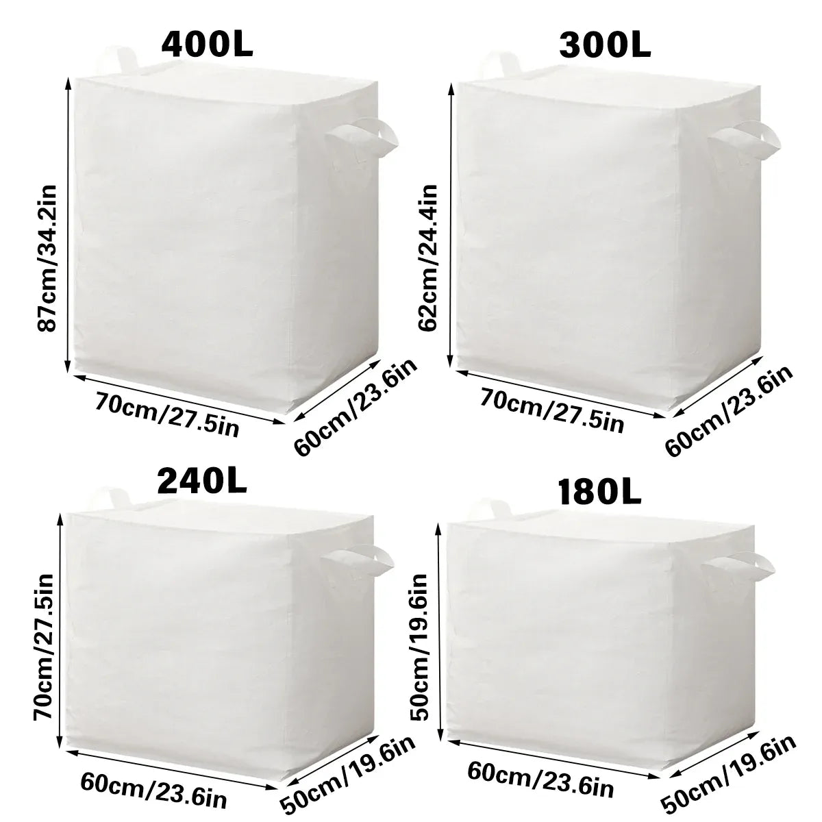 Large Capacity Moving Bag Packing Quilt Storage Luggage Clothing Organizer Tote - 240L