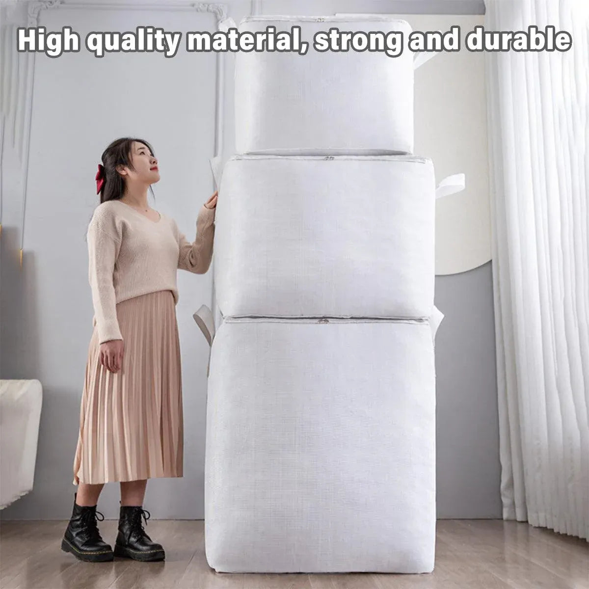 Large Capacity Moving Bag Packing Quilt Storage Luggage Clothing Organizer Tote - 240L