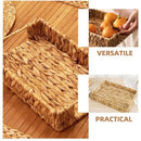 2pcs Rattan Fruit Tray Decorative Storage Trays Multipurpose Shelving Organizer - Square