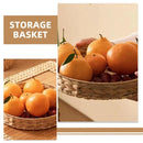 2pcs Rattan Fruit Tray Decorative Storage Trays Multipurpose Shelving Organizer - Square
