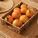 2pcs Rattan Fruit Tray Decorative Storage Trays Multipurpose Shelving Organizer - Square