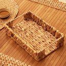 2pcs Rattan Fruit Tray Decorative Storage Trays Multipurpose Shelving Organizer - Square