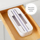 Kitchen Plastic Wrap Cutter Cling Film Dispenser Box ABS White 38.5 x 15 x 7cm