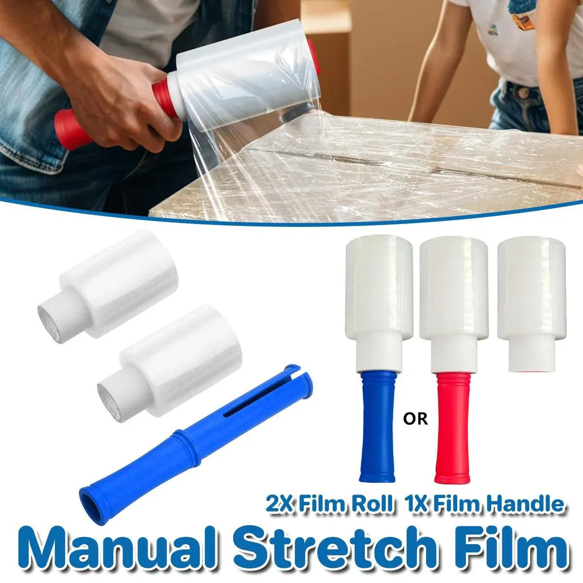 Mini Stretch Wrap Handle Film for Packaging Clear Plastic Roll Shrink Wrap Roll