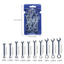 10PCS Mini Mirror Polishing Open-end Wrench and Double-purpose Wrench Set 4-11mm
