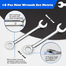 10PCS Mini Mirror Polishing Open-end Wrench and Double-purpose Wrench Set 4-11mm