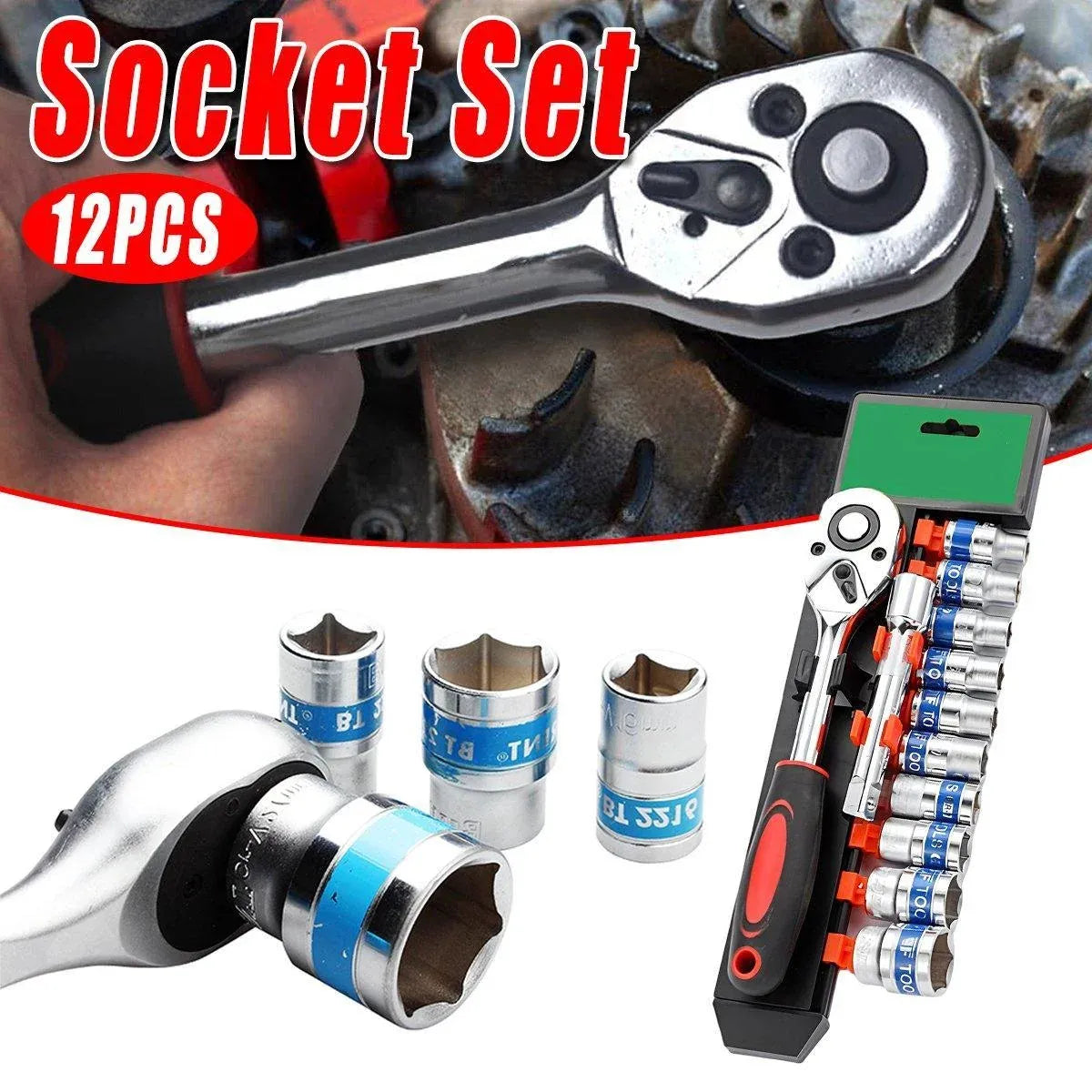 12PCS Household Wrench Portable Functional Adjustable Spanner Tool Kit