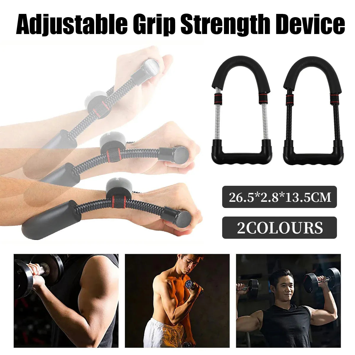 Adjustable 3Level Wrist Strengthener Grip Strength Trainer for Hand Exercise Use - Silver