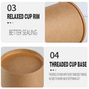 250x Biodegradable Kraft Paper Soup Bucket with Lid Takeaway Tubs Cups - 450ML (16OZ)