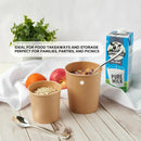 250x Biodegradable Kraft Paper Soup Bucket with Lid Takeaway Tubs Cups - 250ML (8OZ)