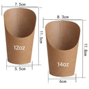 French Fries Holder Kraft Paper Cups Holder Disposable Paper Cups - 12OZ