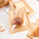 500PCS Transparent Food Greaseproof Bag Sandwich Donut Bread Packaging Pouch - Cowhide 21X25CM