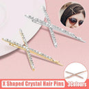 X Shaped Crystal Rhinestone Hair Clip Pin Barrette Hairpins Headwear Accessories - Rose Gold