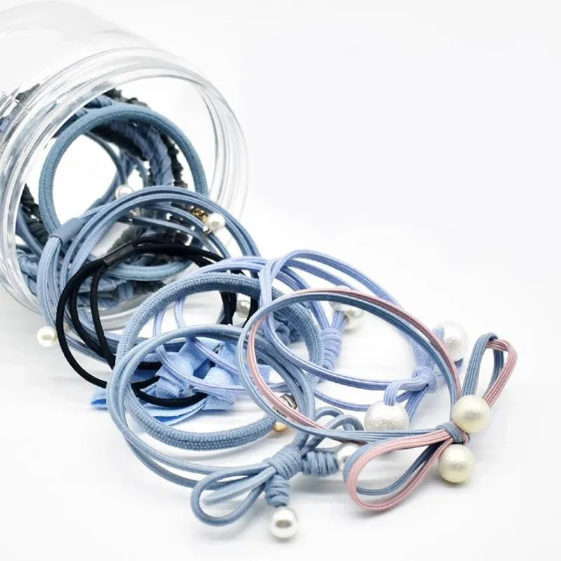 Women Elastic Hair Band Ponytail Holder Girl Rubber Rope Ties Gum Headwear Craft - Mixed Colour