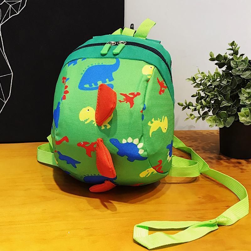 Kids Safety Harness Backpack Toddler Leash Dinosaur Bag Child Anti Lost - pink