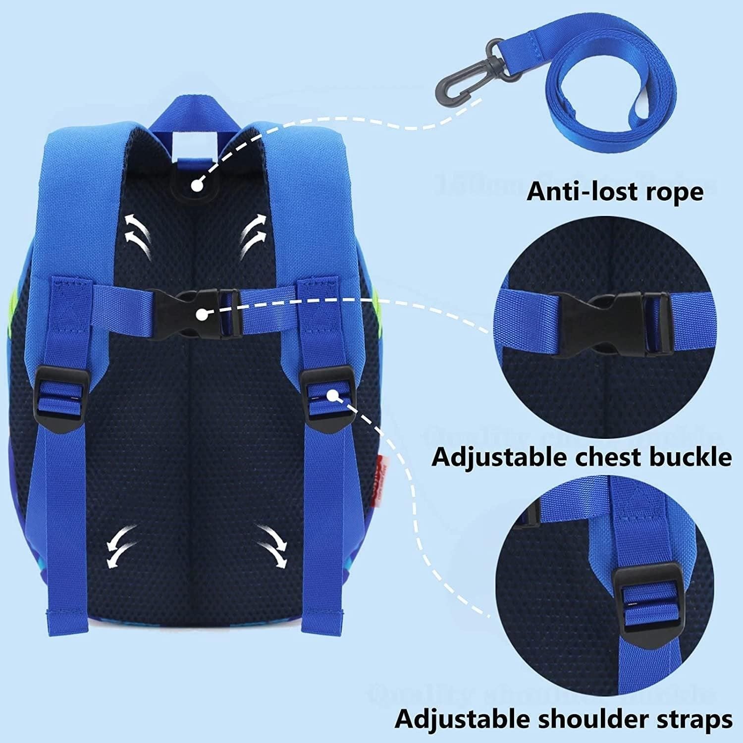 Kids Safety Harness Backpack Toddler Leash Dinosaur Bag Child Anti Lost - pink