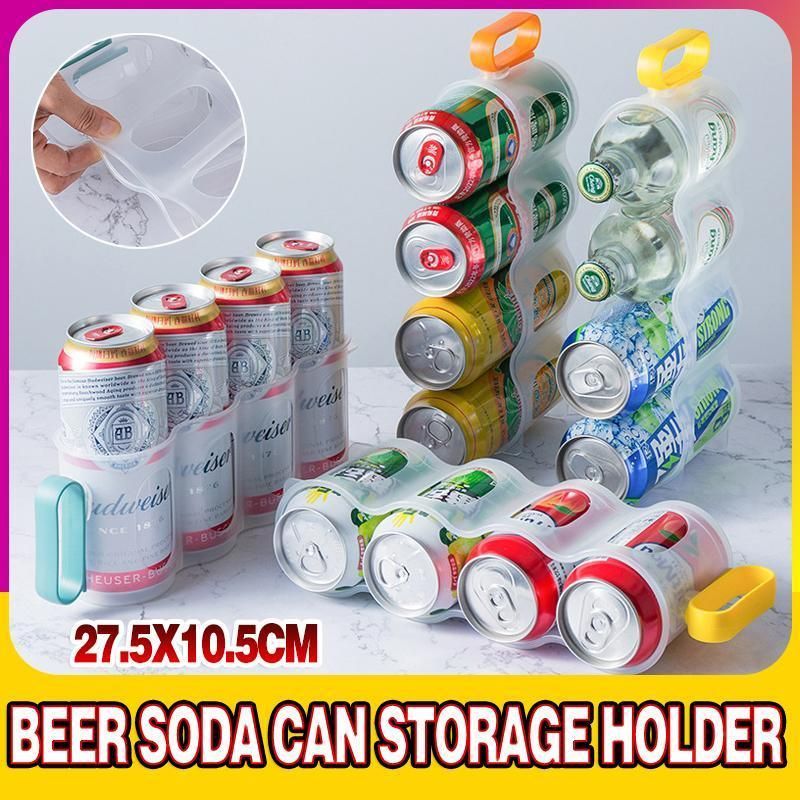 Beer Soda Can Storage Holder Kitchen Fridge Space Saver Rack Organizer 1-3PCS - Green