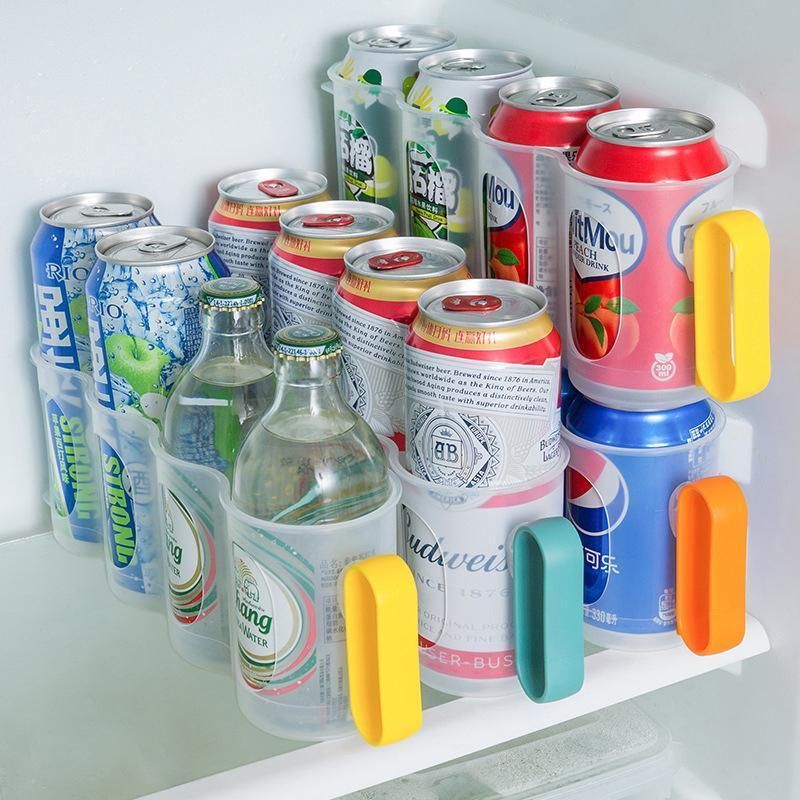 Beer Soda Can Storage Holder Kitchen Fridge Space Saver Rack Organizer 1-3PCS - Yellow