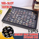 100 Slot Jewelry Ring Earring Storage Box Display Organizer Case Tray Holder - 1PC