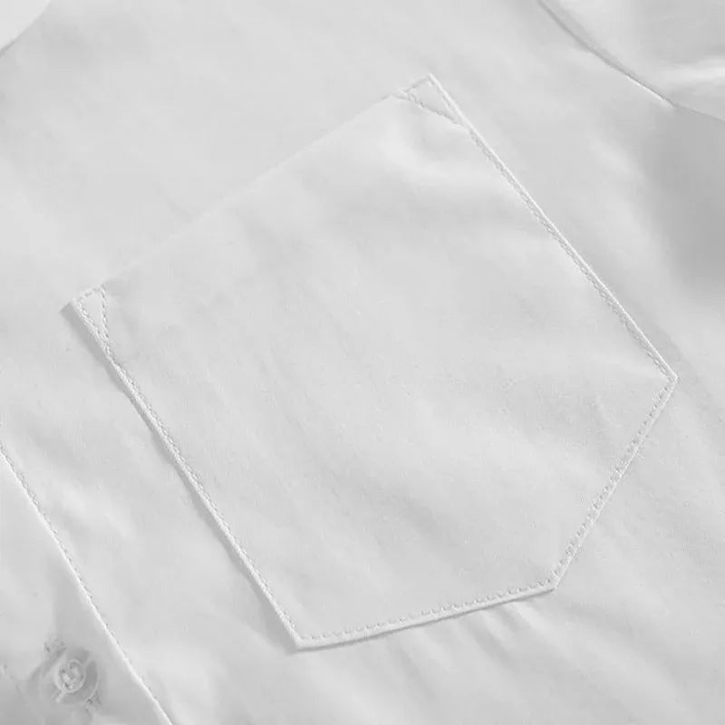 White Girls Peter Pan Collar Long Sleeve School Shirt with two button Adjustable Cuff - XL