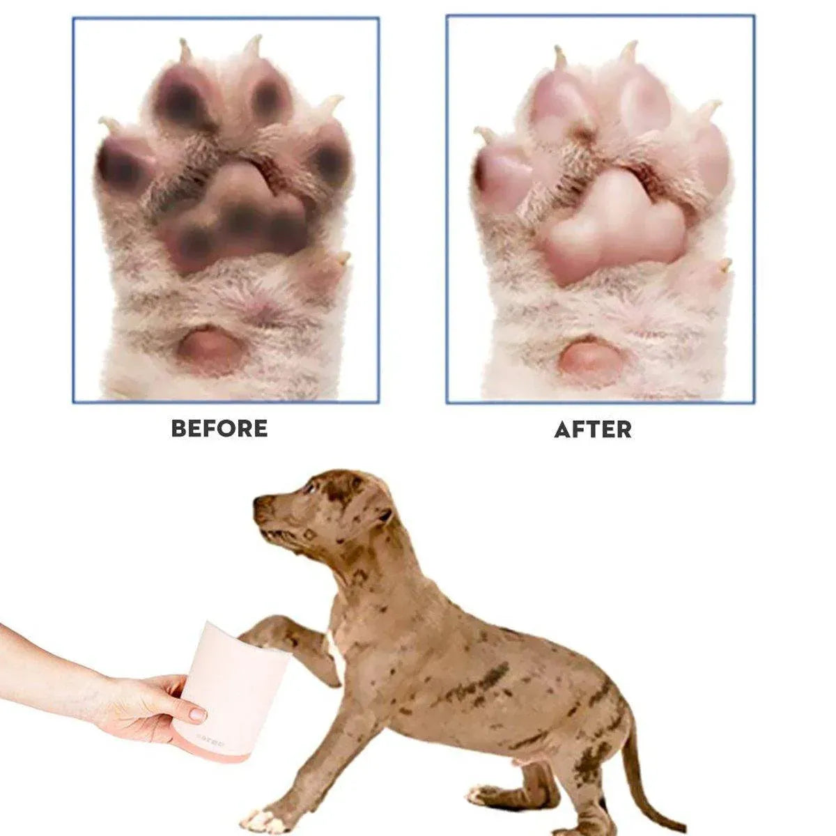 Pet Foot Wash Cup Automatic No-Rub Paw Cleaner Cat Dog Paw Washing Cup Clean - Grey