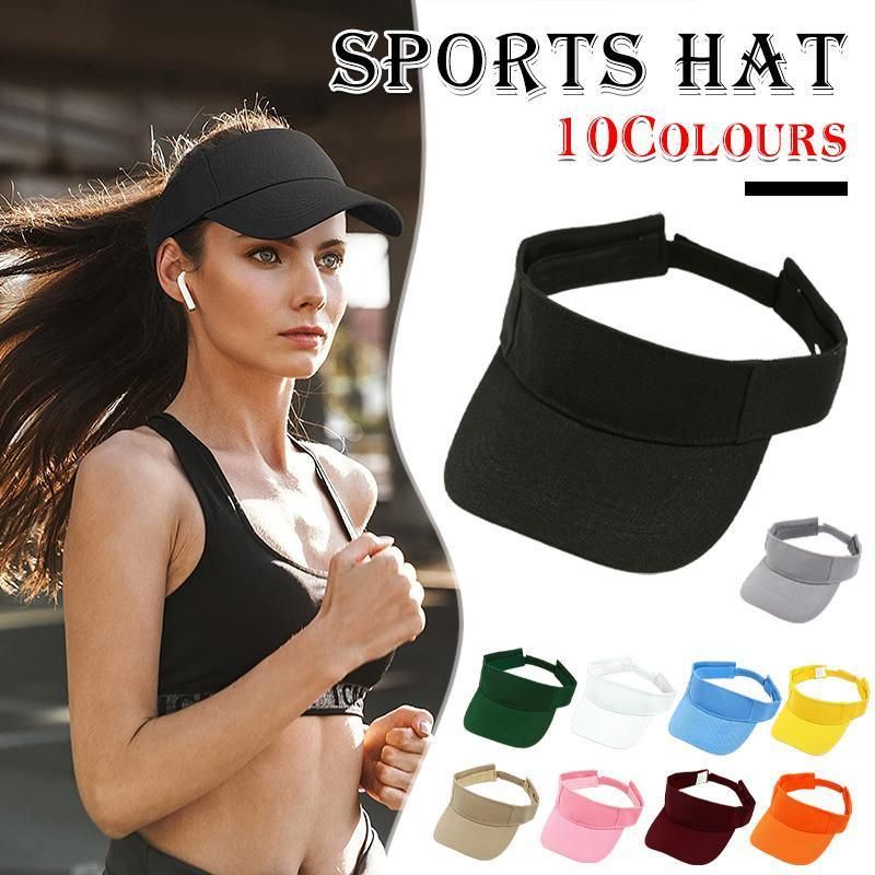 Women Adjustable UV Protection Sport Visor Cap Beach Sun Hat New Stylish Design - Khaki