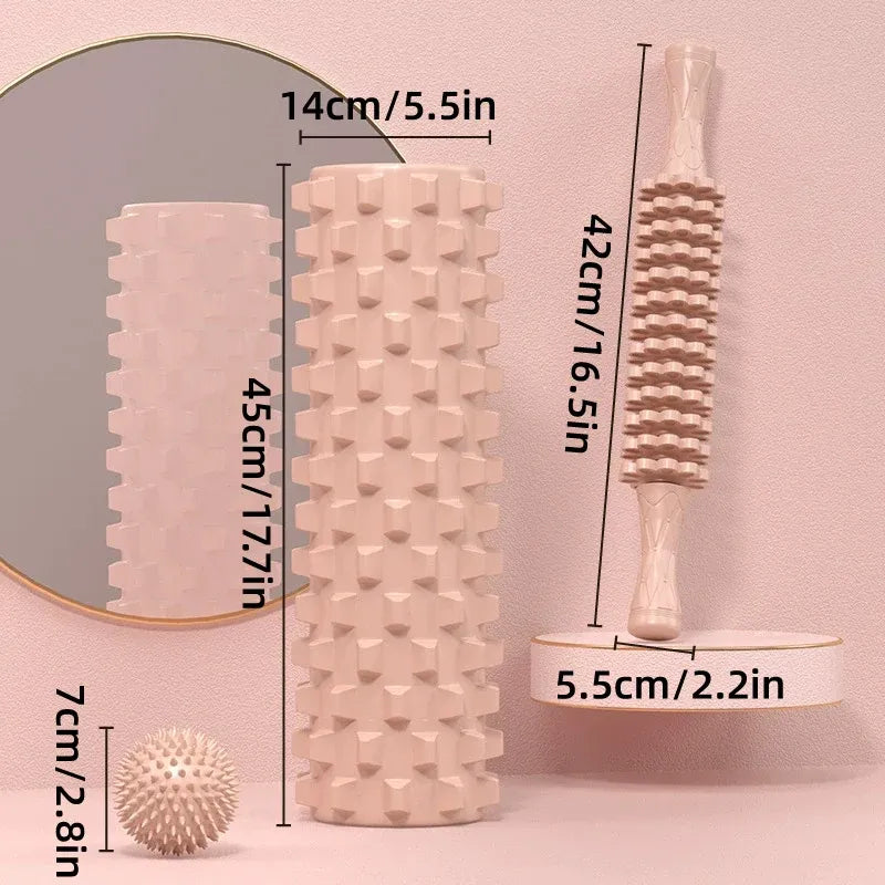 3PCS Exercise Foam Roller Set for Tension Relief and Flexibility