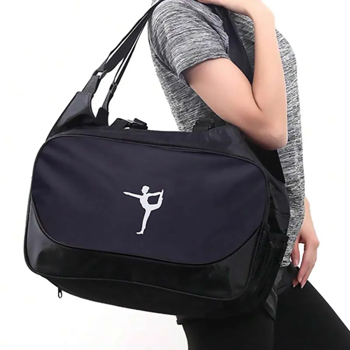 Yoga Mat Bag Large Capacity Sports Backpack Casual Gym Travel Print Backpack - Blue