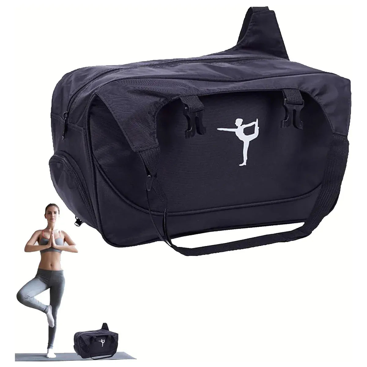 Yoga Mat Bag Large Capacity Sports Backpack Casual Gym Travel Print Backpack - Blue