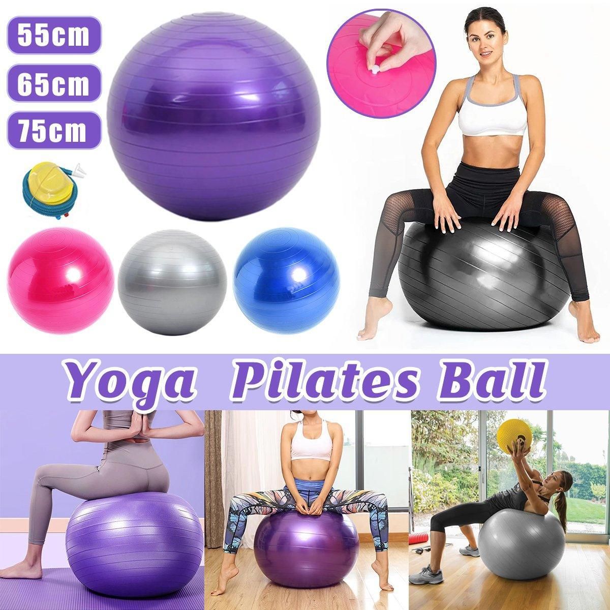 Explosion-Proof Thickened Inflatable Yoga Ball Massage Fitness Stability Ball - Purple - 75cm