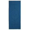 Portable Yoga Blanket with Body Position Line Non Slip Soft for Home Gym Studio - Blue