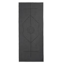 Portable Yoga Blanket with Body Position Line Non Slip Soft for Home Gym Studio - Grey
