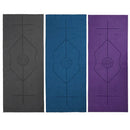 Portable Yoga Blanket with Body Position Line Non Slip Soft for Home Gym Studio - Grey