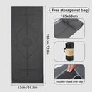 Portable Yoga Blanket with Body Position Line Non Slip Soft for Home Gym Studio - Grey