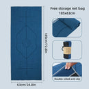 Portable Yoga Blanket with Body Position Line Non Slip Soft for Home Gym Studio - Grey