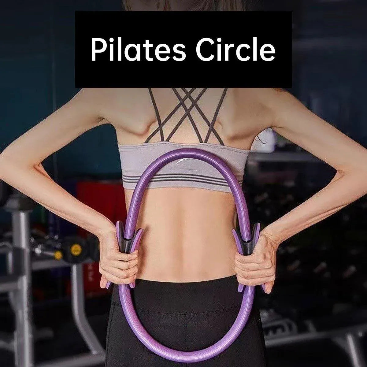 6 Colours Pilates Yoga Ring Magic Circle Fitness Equipment for Toning Slim Legs - Black