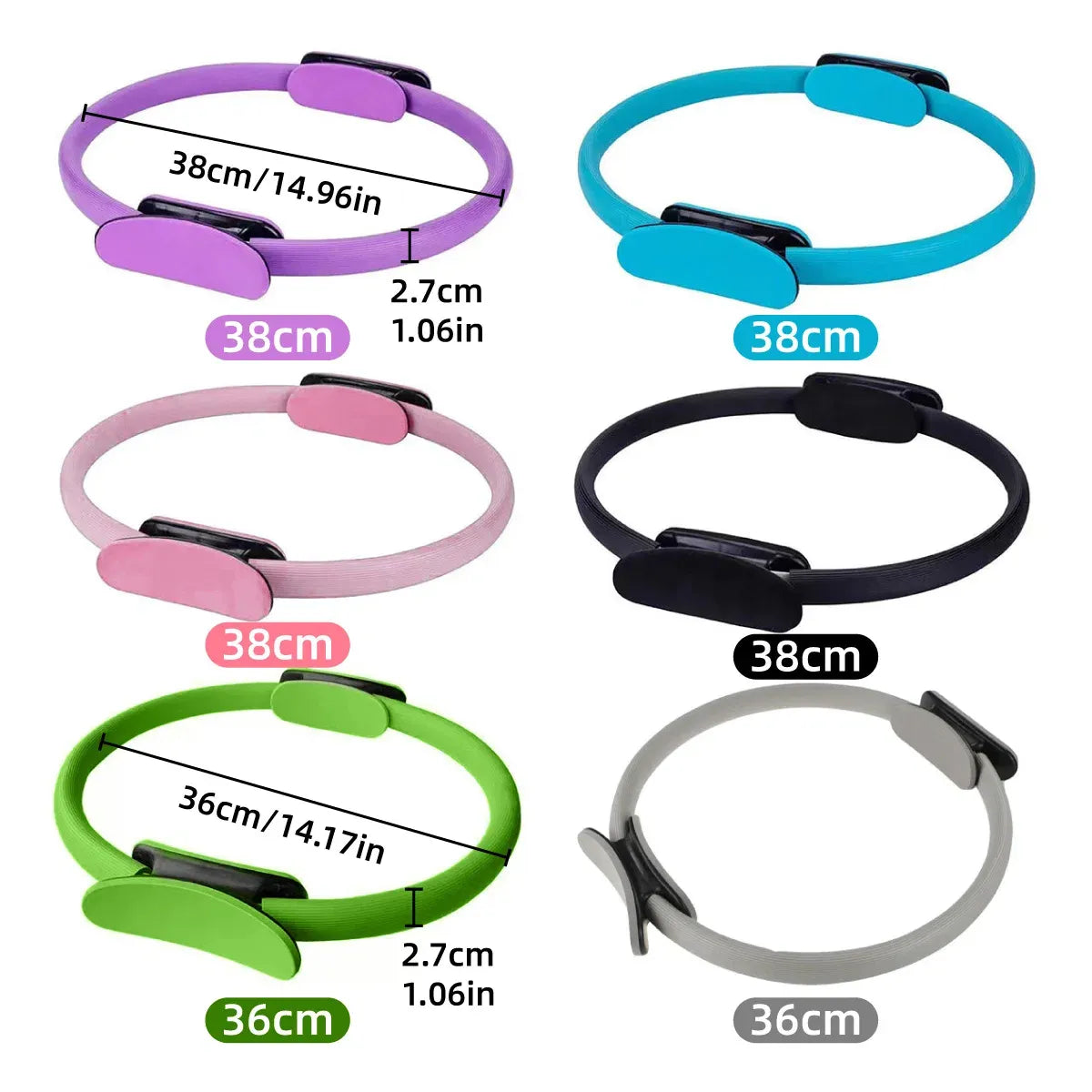 6 Colours Pilates Yoga Ring Magic Circle Fitness Equipment for Toning Slim Legs - Blue