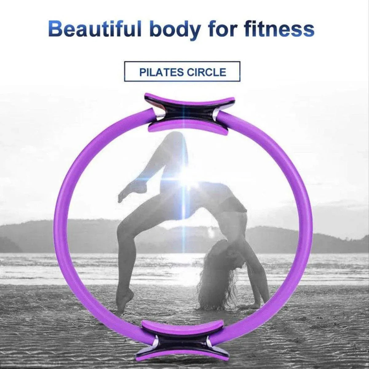 6 Colours Pilates Yoga Ring Magic Circle Fitness Equipment for Toning Slim Legs - Blue