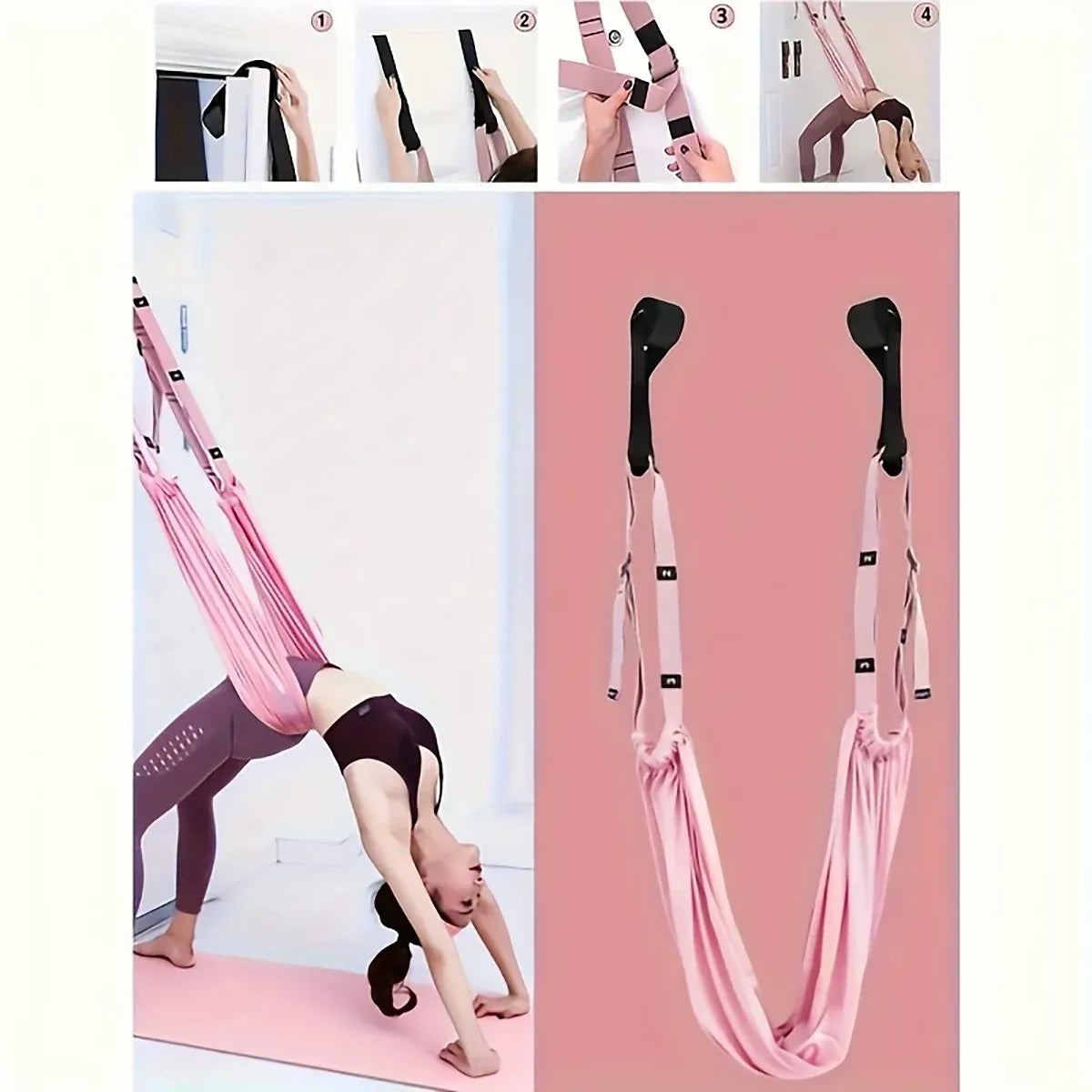 Air Yoga Rope Elastic Stretch Belt Inversion Training Strap Handstand Fitness - Blue