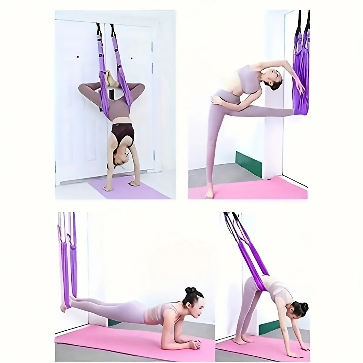 Air Yoga Rope Elastic Stretch Belt Inversion Training Strap Handstand Fitness - Blue