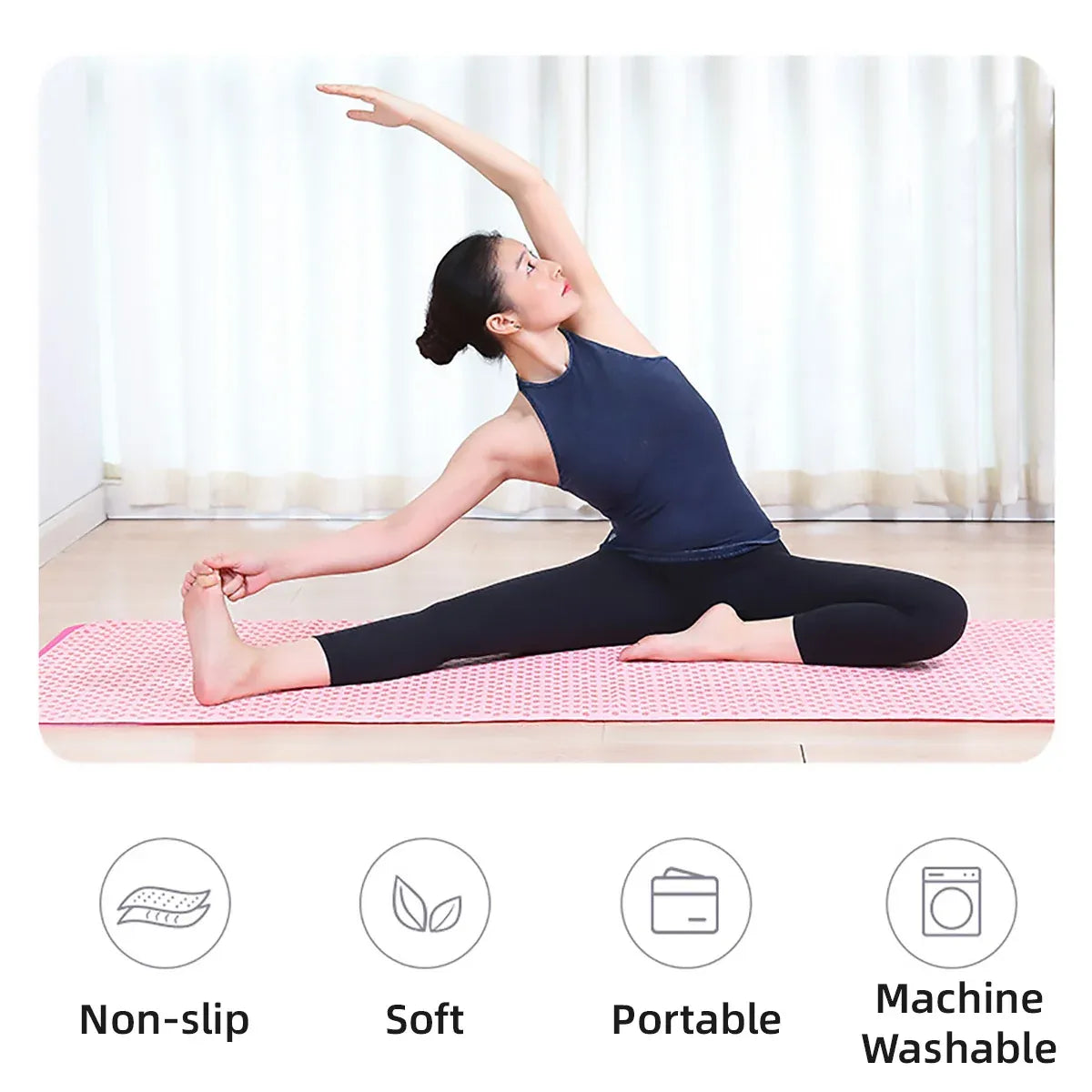 Sports Fitness Ultra Fine Fiber Sweat-Absorbent Diamond Pattern Yoga Towel - Grey