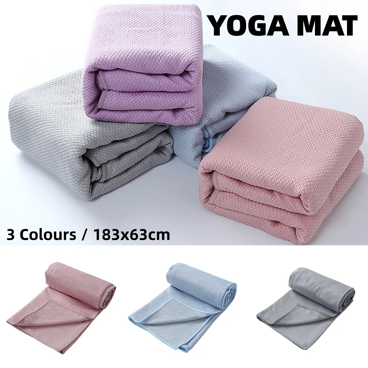 Sports Fitness Ultra Fine Fiber Sweat-Absorbent Diamond Pattern Yoga Towel - Pink