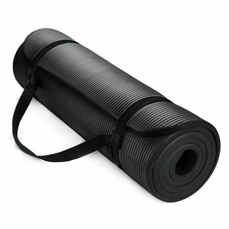 20MM Thick Yoga Mat Pad NBR Nonslip Exercise Fitness Pilate Gym Durable - Black