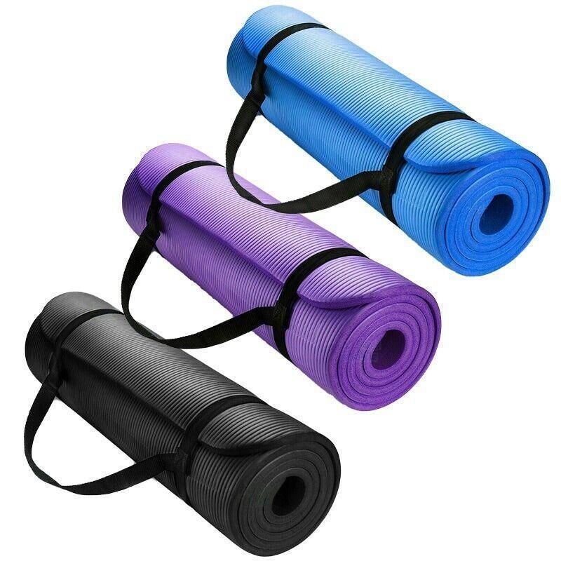 15mm Thick Yoga Mat Pad NBR Nonslip Exercise Fitness Pilate Gym Durable - Purple