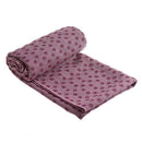 Non Slip Yoga Towel Mat Microfiber Fitness Gym Exercise Blanket with Carry Bag - Light Purple