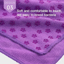 Non Slip Yoga Towel Mat Microfiber Fitness Gym Exercise Blanket with Carry Bag - Light Purple
