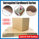 20PCS Corrugated Cardboard Boxes 2 Sizes for Ecommerce Storage Packing Sturdy - 145 x 85 x 105mm
