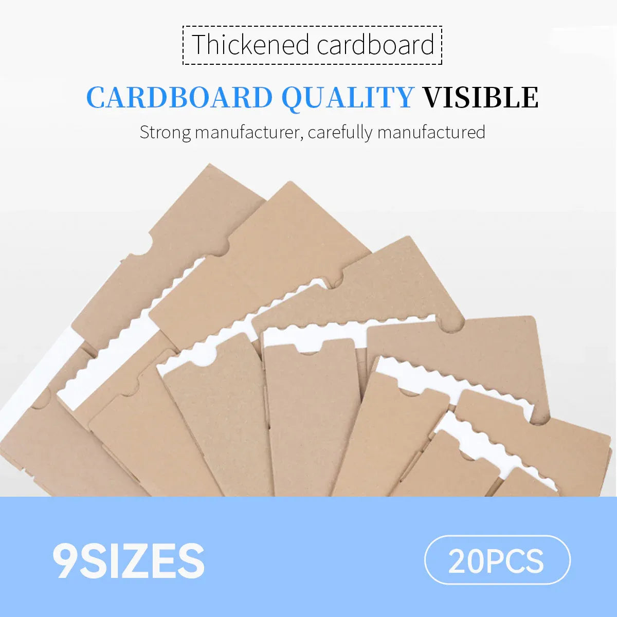20PCS Corrugated Cardboard Boxes 2 Sizes for Ecommerce Storage Packing Sturdy - 210 x 110 x140mm