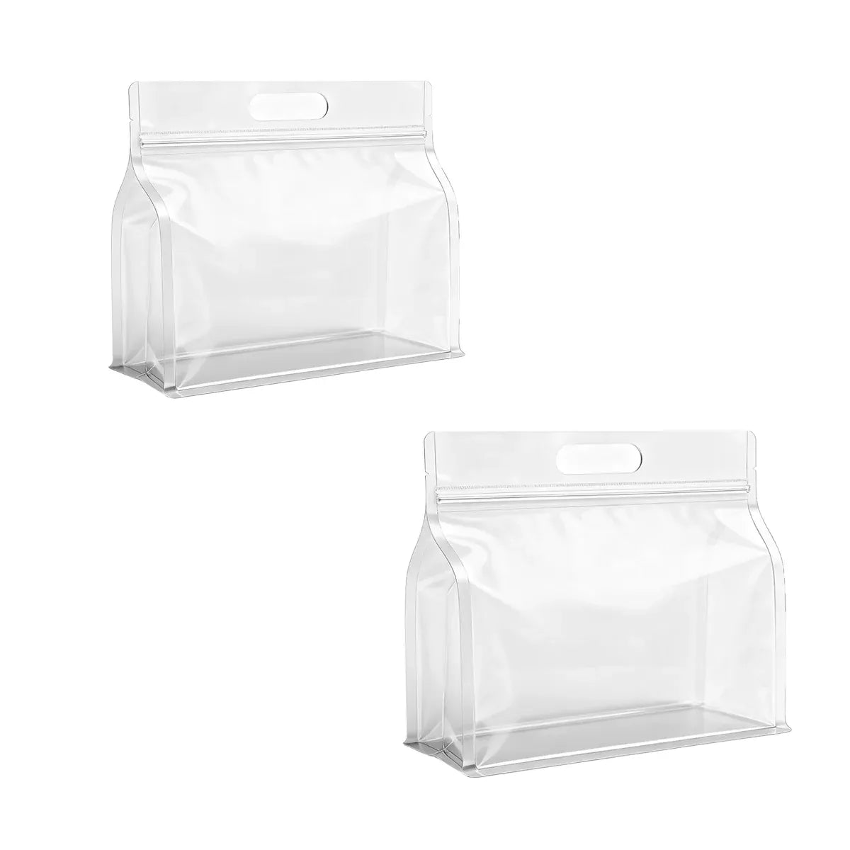 50PCS Clear Reusable Zipper Bags Thick Food Grade PE Storage Bags for Snack Fruit - 30x23cm